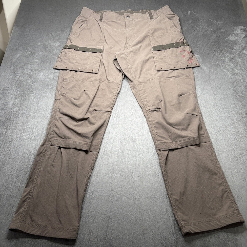 Duluth Dirt Work Pants Mens Sz 38x34 Brown Ripstop Standard Fit Utility Stretch